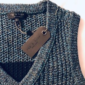 🧩NWT RAG & BONE COLOR BLOCK SWEATER VEST TOP S